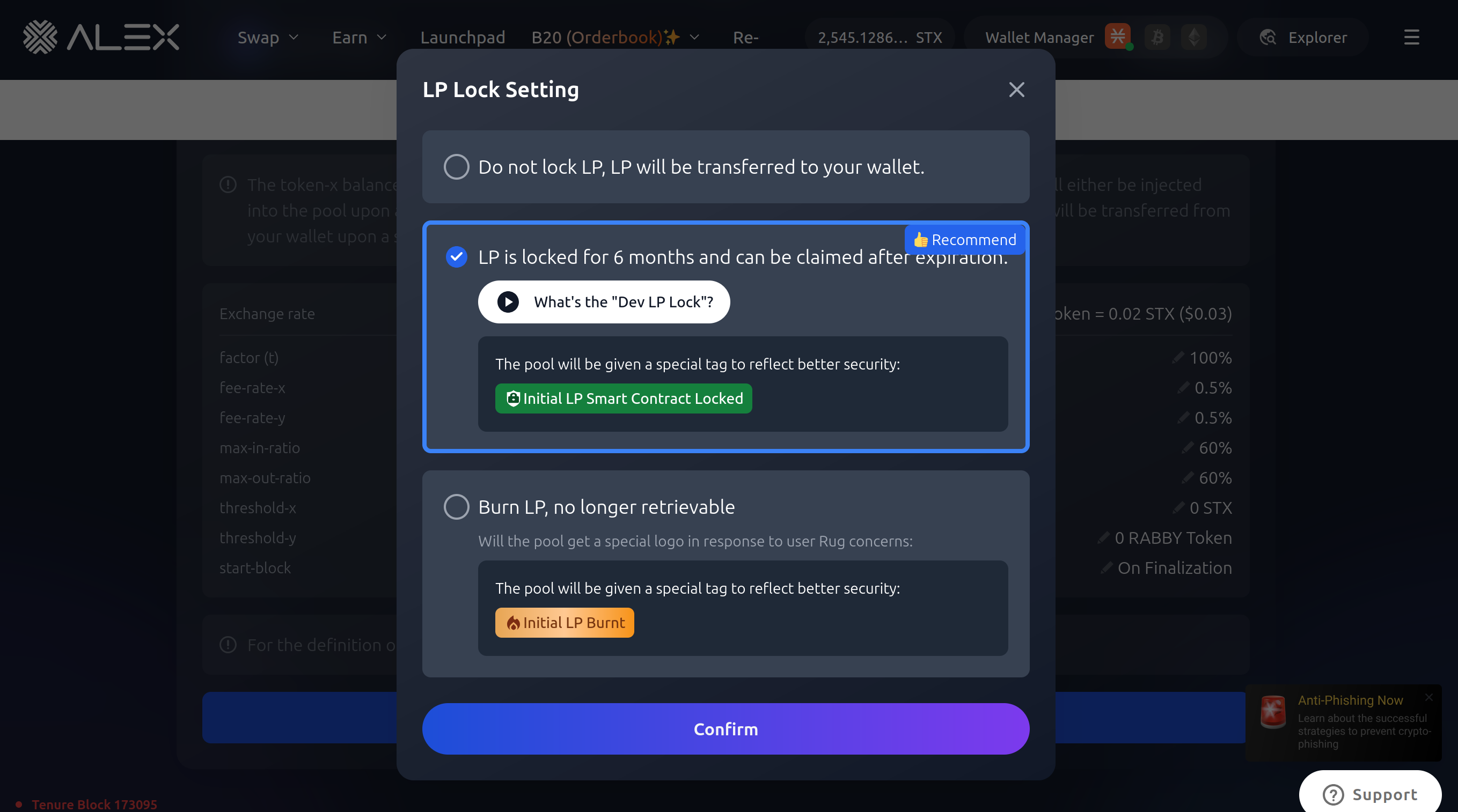 LP Lock Settings labels